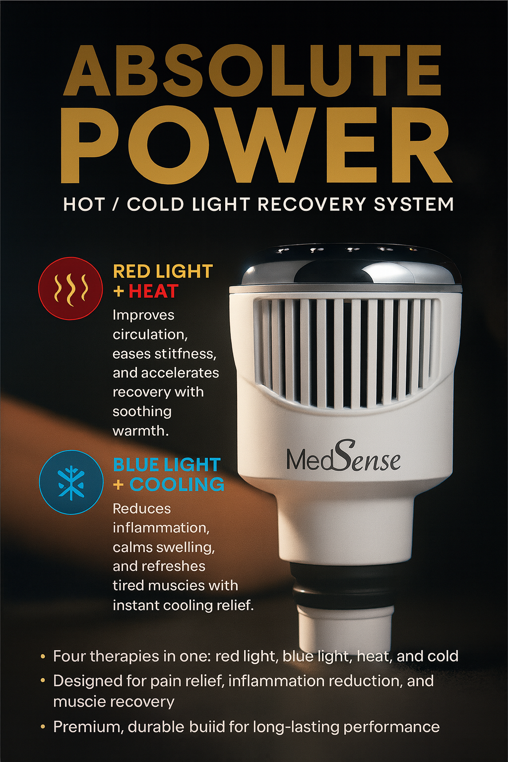 MedSense Absolute Power – Red & Blue Light Hot/Cold
