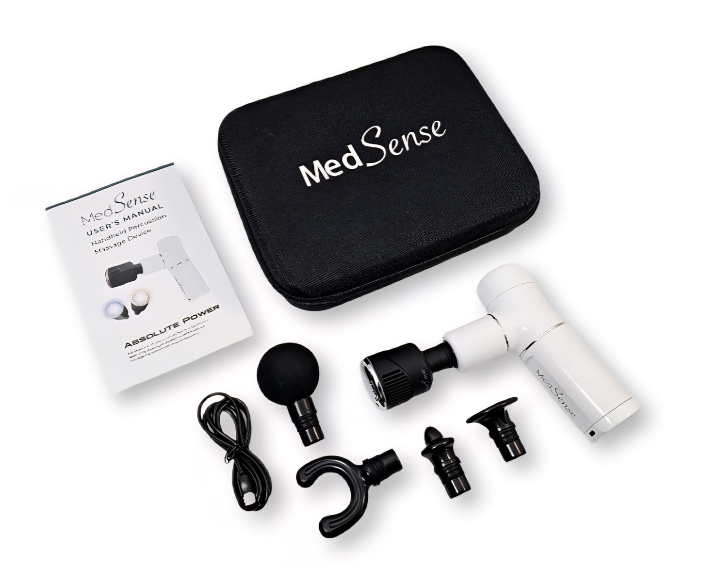 MedSense Absolute Power Handheld Percussion Massage Device with LuminaTherm Attachment