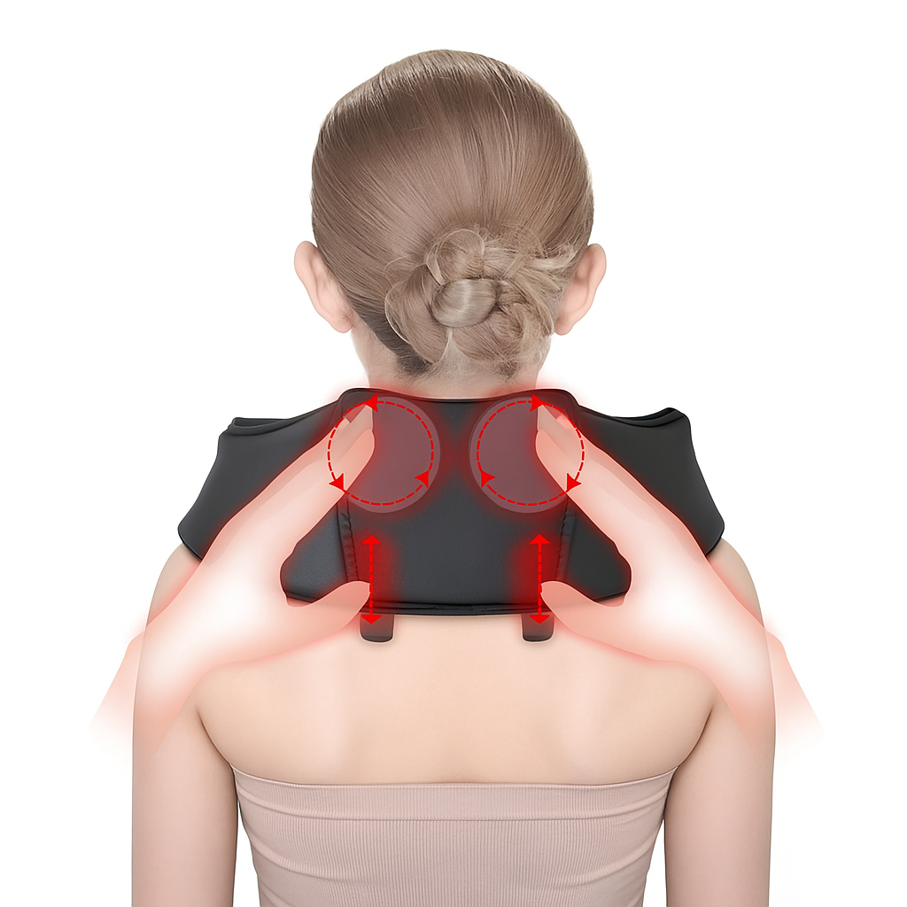 MedSense AuraMotion Wireless Neck & Shoulder Kneading Massager – Shiatsu Deep Tissue with Heat