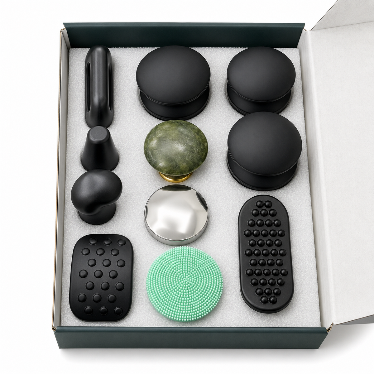 MedSense Jade Precision Set – 10-Piece Massage Gun Attachment Kit