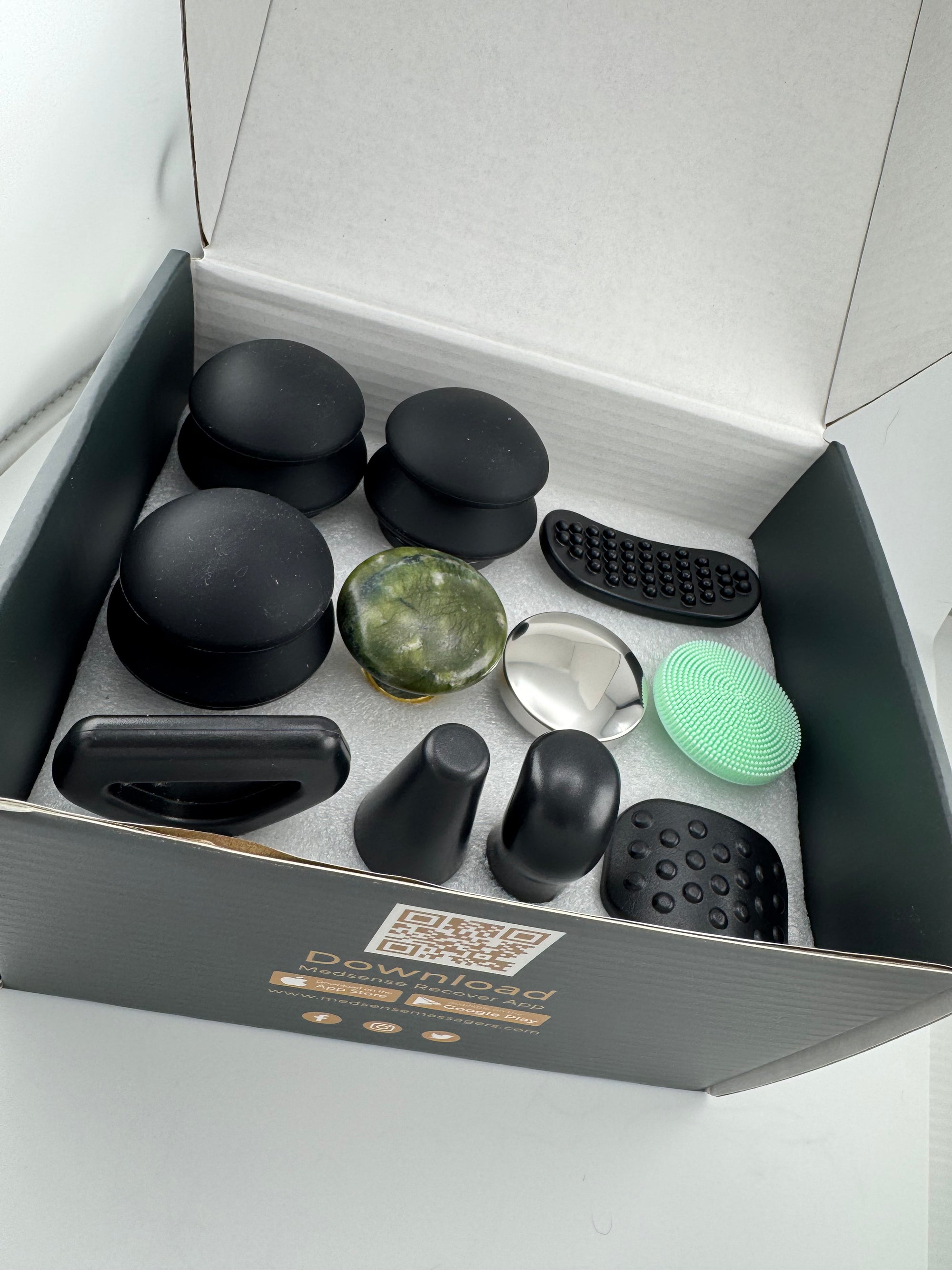 MedSense Jade Precision Set – 10-Piece Massage Gun Attachment Kit