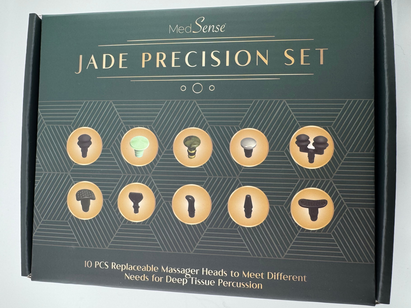 MedSense Jade Precision Set – 10-Piece Massage Gun Attachment Kit